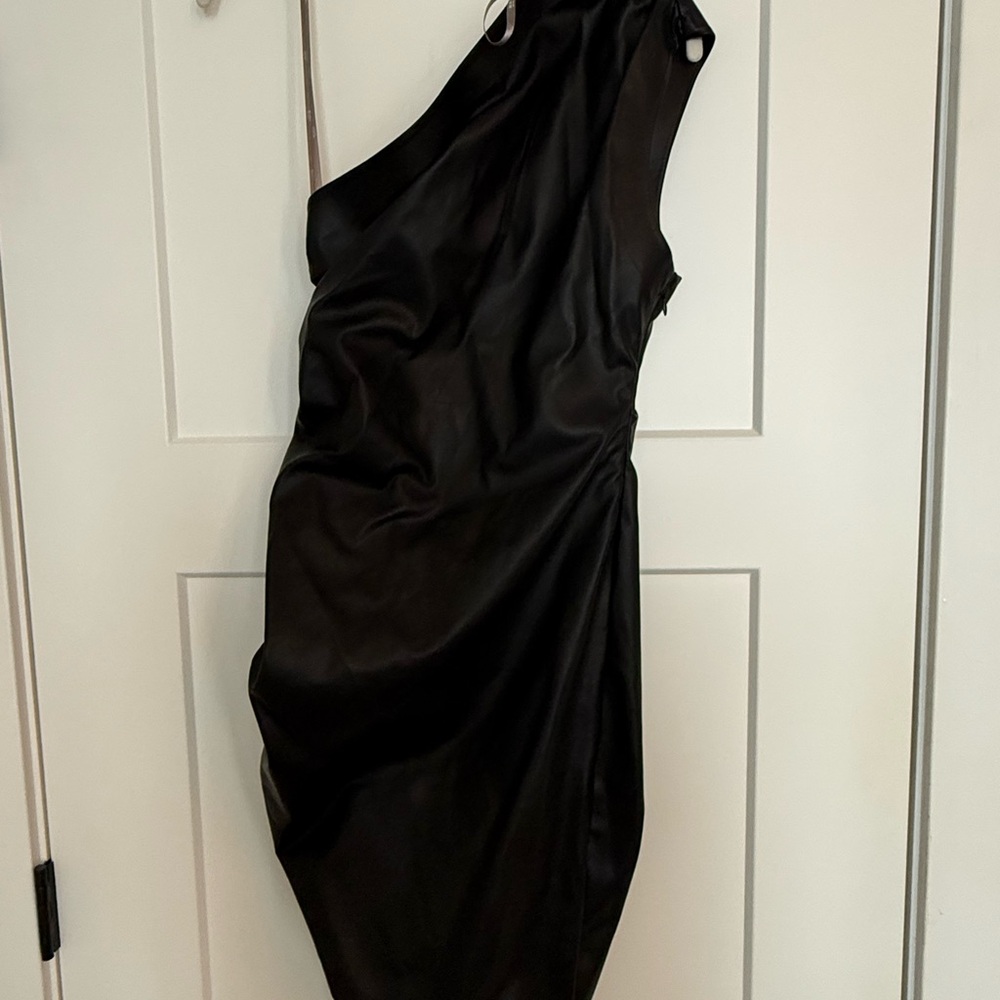 BCBG Sleek Black One-Shoulder Dress